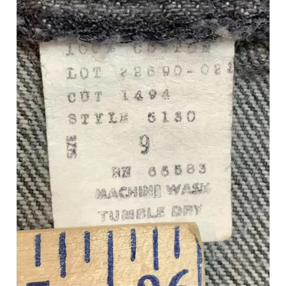 Vintage 80's Middy British Raj Denim Skirt Black Stone Wash Pockets Size 9 Boho - Picture 5 of 10